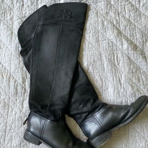 Tory Burch Black Riding Boots size 7.5